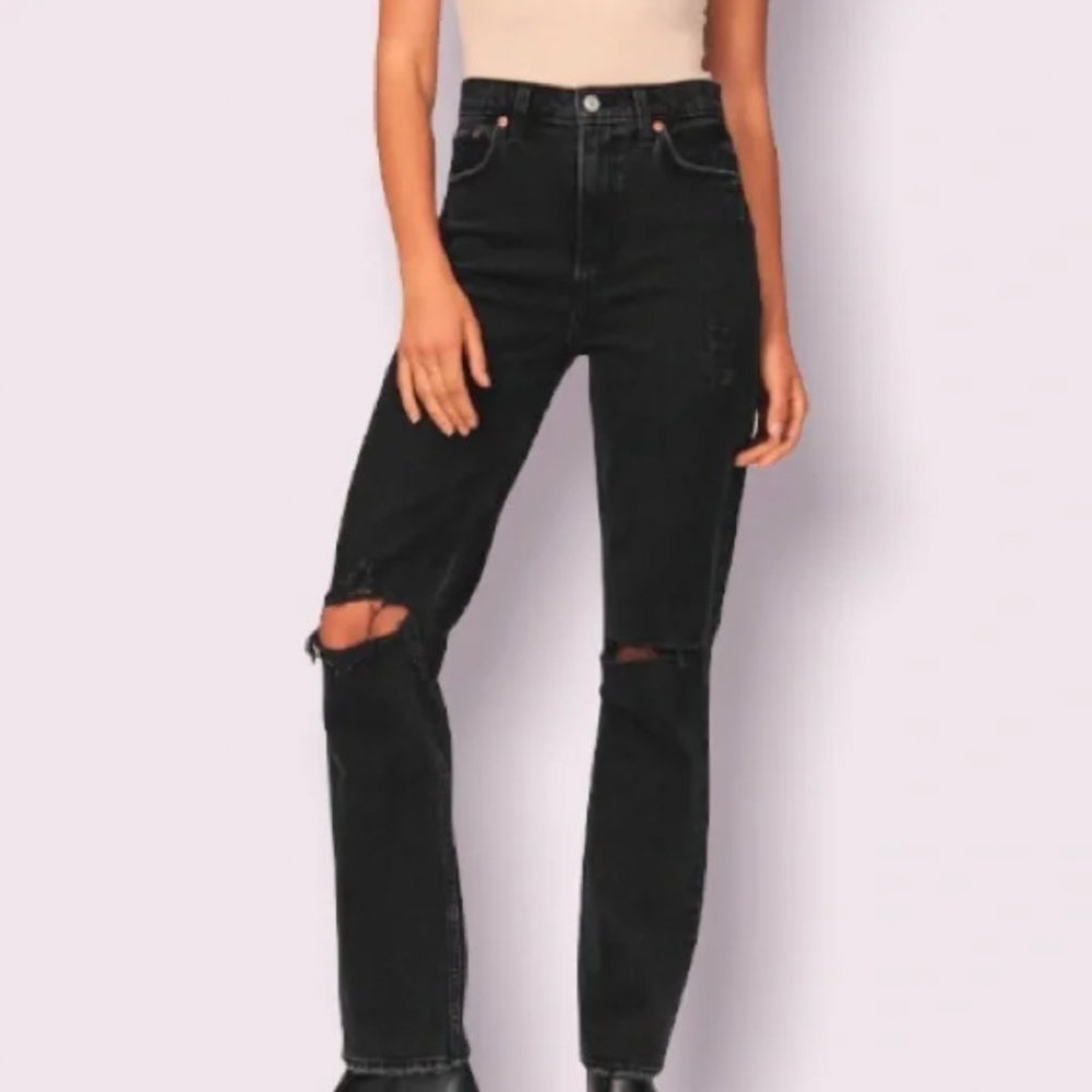 NWT Abercrombie & Fitch 90s Ultra High Rise Straight Jeans 25 Short Curve Love